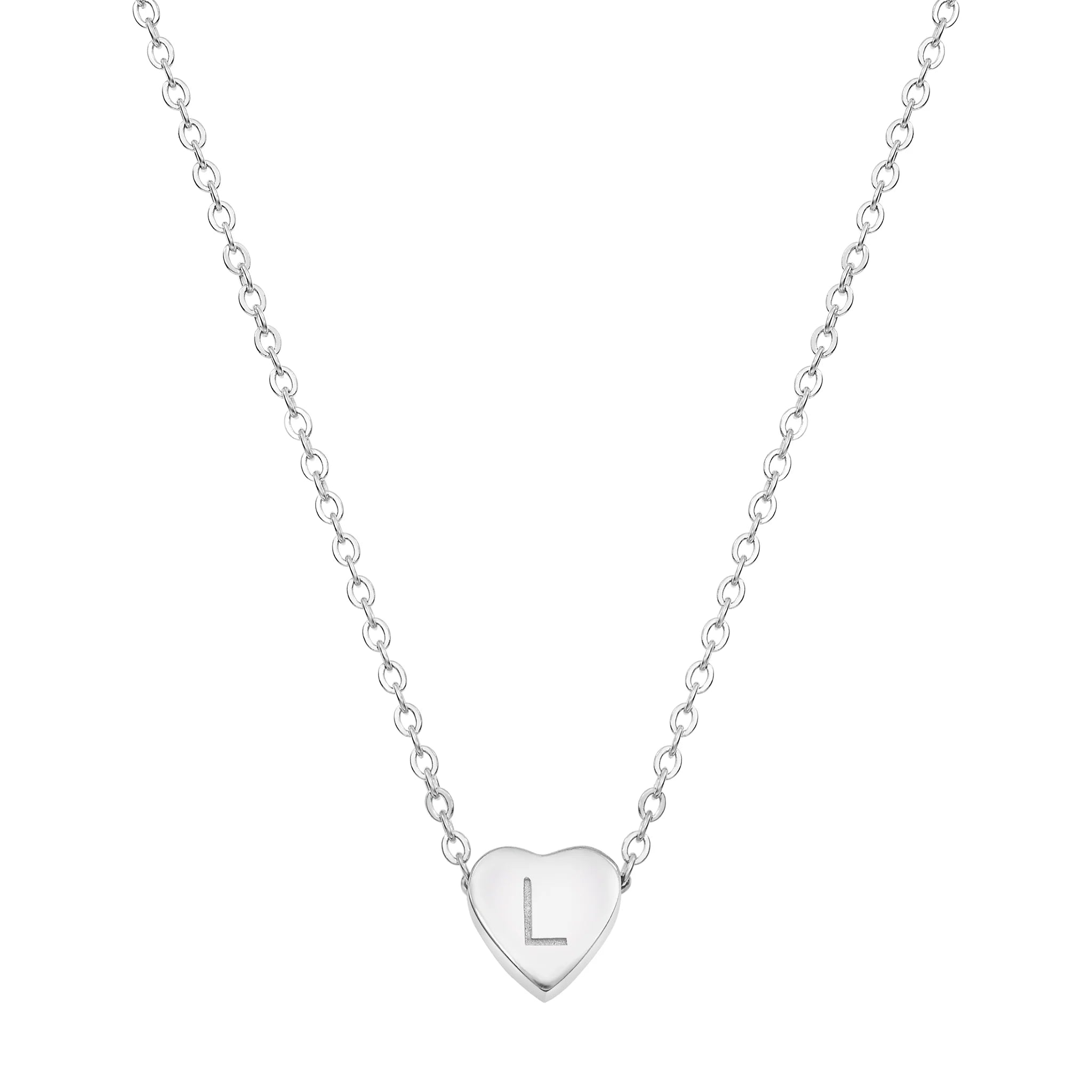 Heart Initial Necklace Hypoallergenic Gold Rose Gold Silver