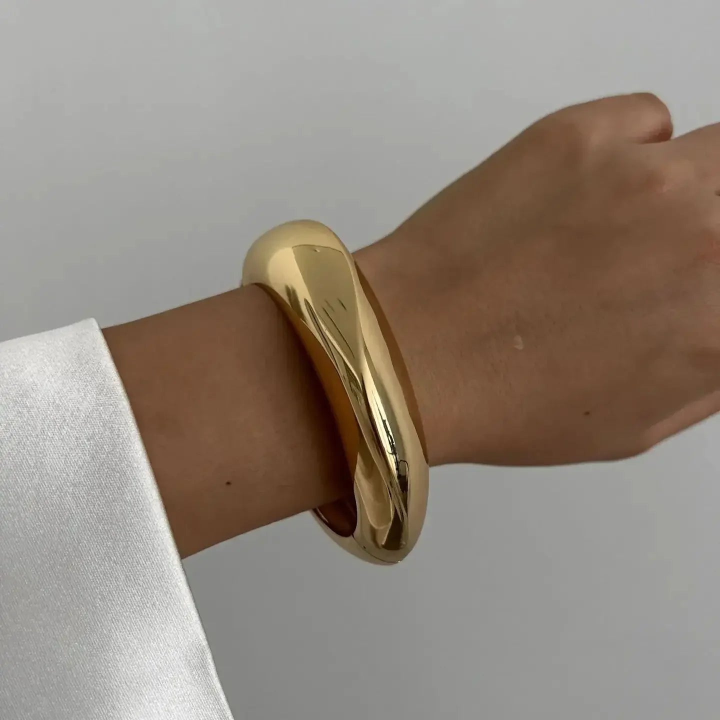Vintage Hip Hop Metal Cuff Bangles Punk Gold Silver Color Geometric Spring Bangles for Women Men Unisex Bracelet Jewelry