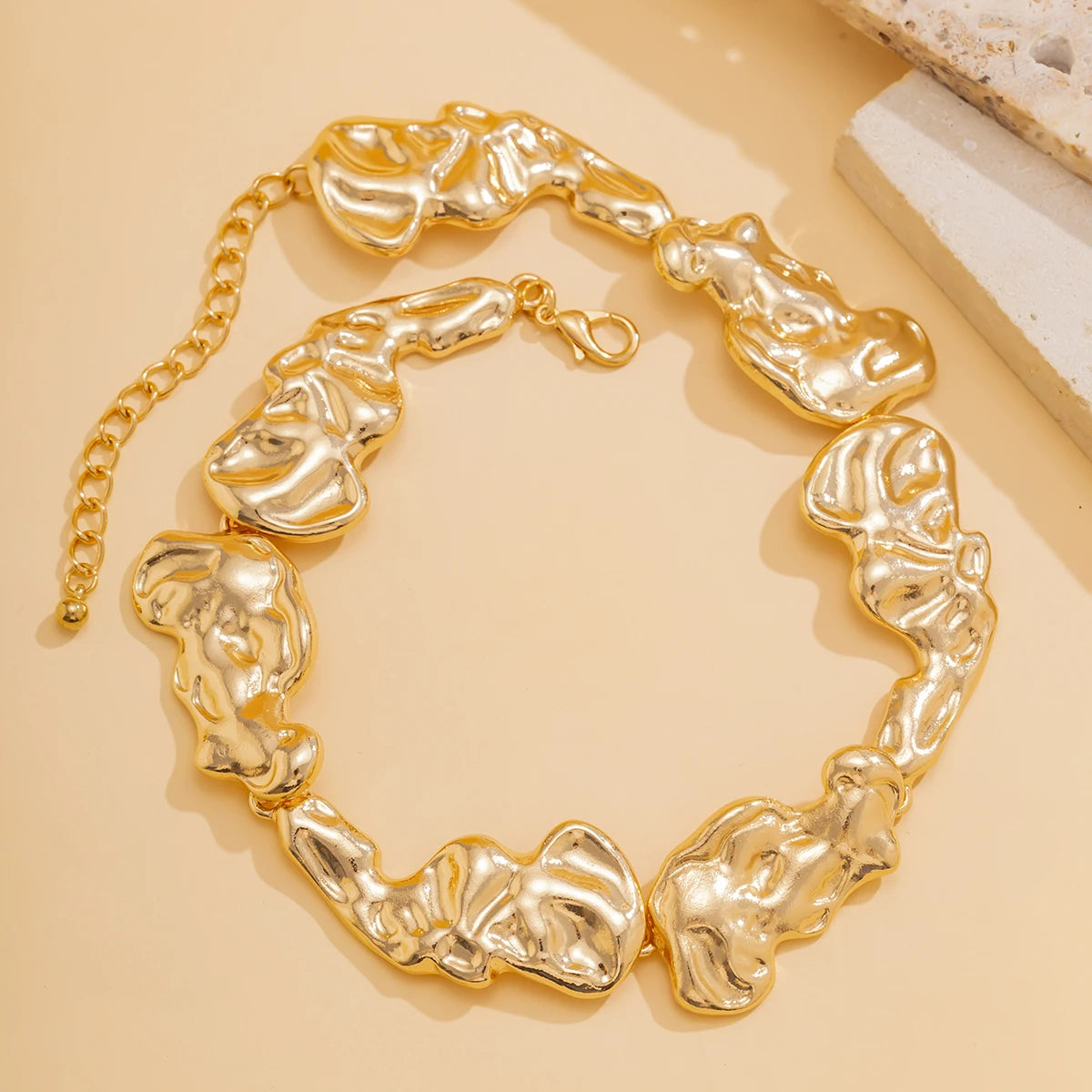 Punk Creative Irregular Metal Patchwork Choker Necklace Women 2026 Vintage Gold Color Collar Necklace Party Jewelry