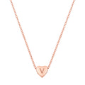 Heart Initial Necklace Hypoallergenic Gold Rose Gold Silver